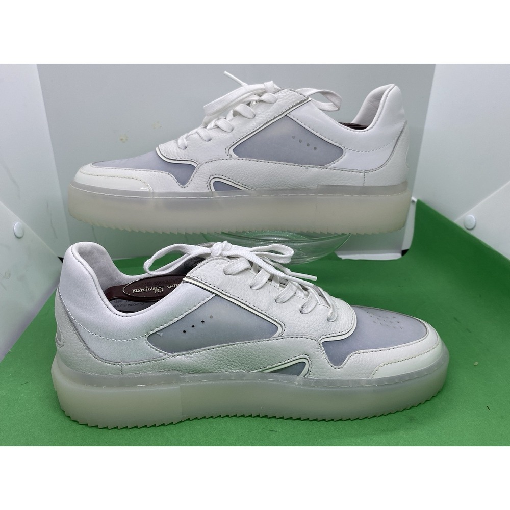 NWOT Stuart Weitzman Brooklyn White Leather Lace-Up Athletic Sneakers Shoes 8.5B